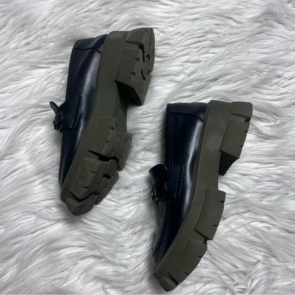 Steve Madden Black Platform horse bit chunky heel Loafers - Picture 2 of 6